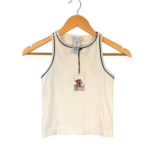 Ribbed Racerback Tank Top Contrast Trim Size M NEW | Sincerely Jules